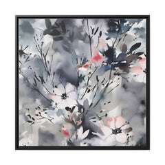 Japanese Flora I Matte Canvas, Black Frame