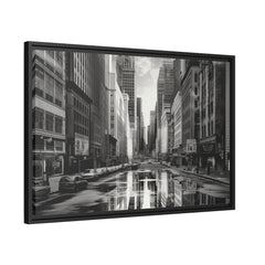 Cityscape II Matte Canvas, Black Frame