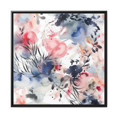 Japanese Flora II Matte Canvas, Black Frame