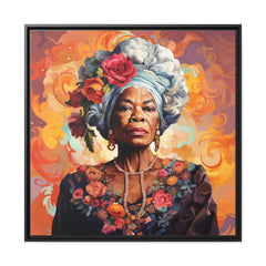 Wall Art Inspired by Maya Angelou Matte Canvas, Black Frame