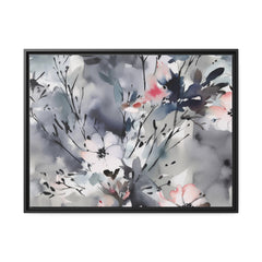 Japanese Flora I Matte Canvas, Black Frame