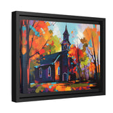 Vibrant Church I Matte Canvas, Black Frame
