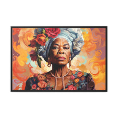 Wall Art Inspired by Maya Angelou Matte Canvas, Black Frame