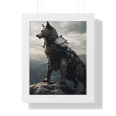 Warrior Wolf Framed Vertical Poster - Noire Faire