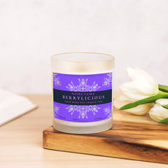 Berrylicious 11oz Frosted Glass Candle by Noire Faire - Noire Faire