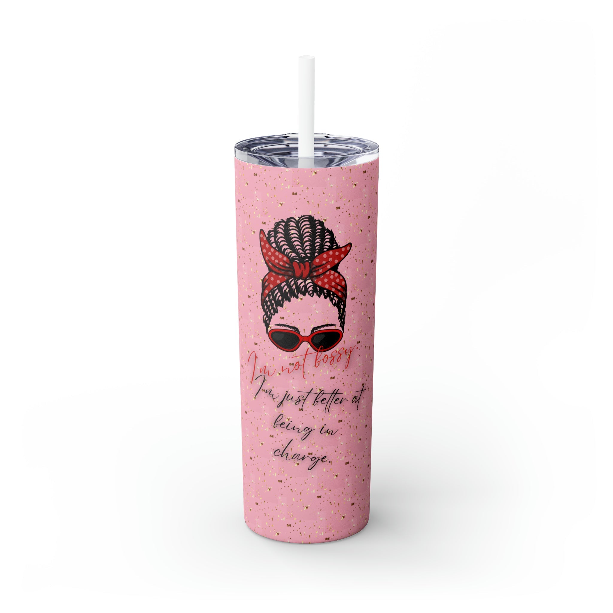 Boss Skinny Tumbler with Straw, 20oz - Noire Faire
