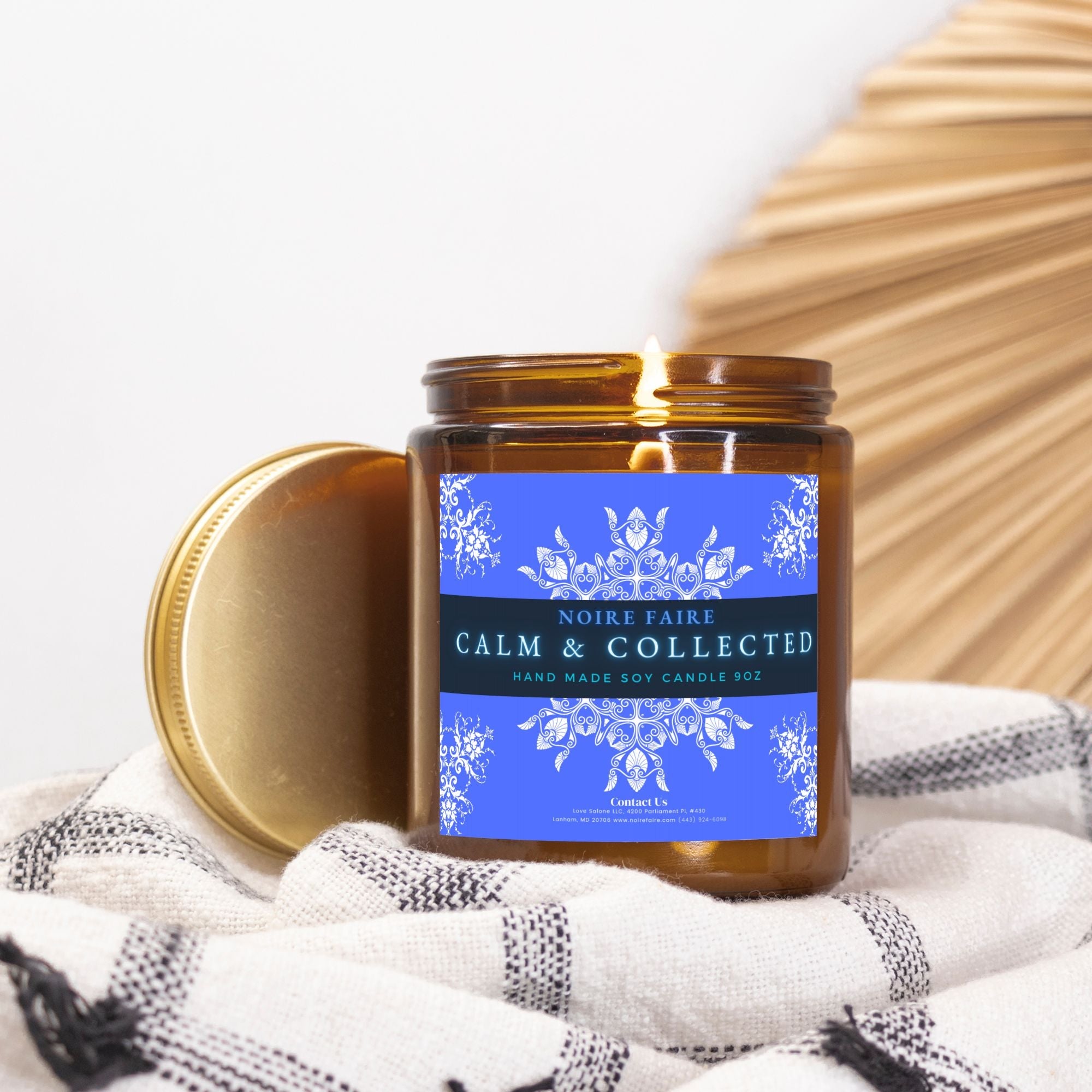 Calm & Collected Candle Amber Jar 9oz - Noire Faire