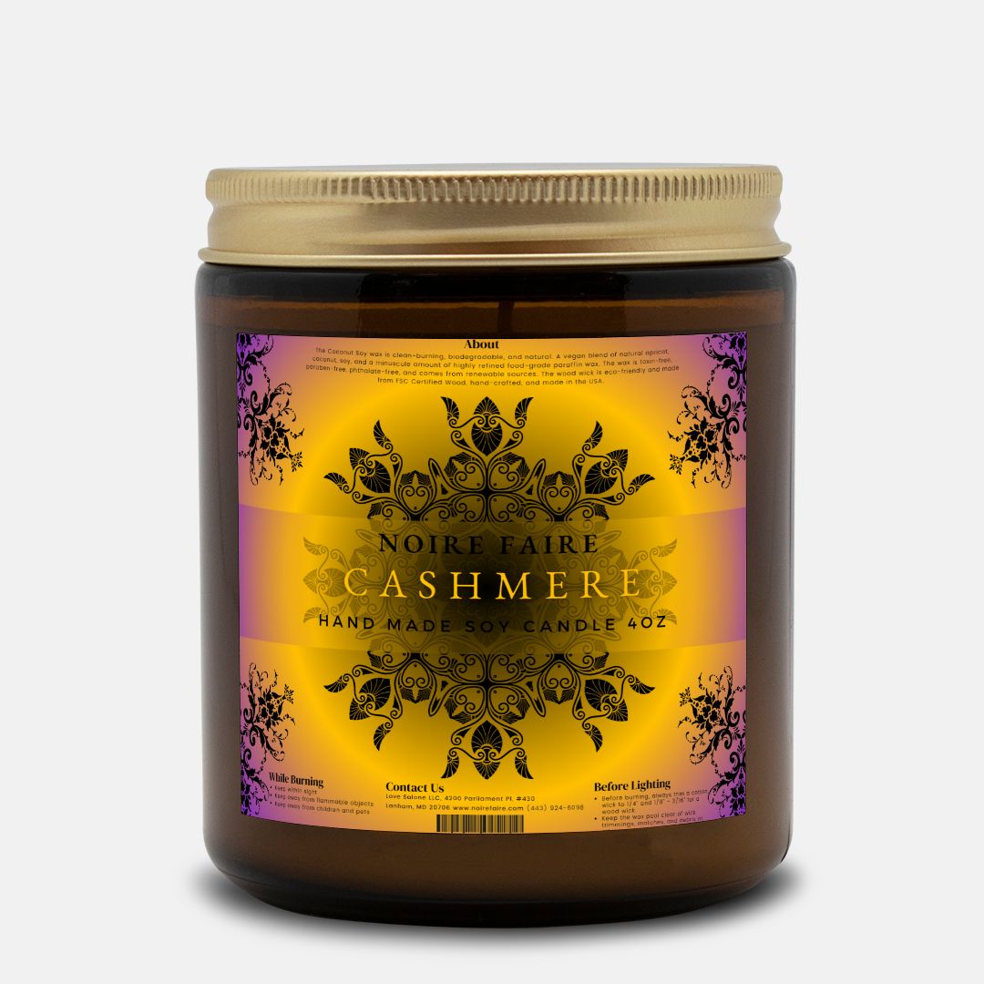 Cashmere 9oz Amber Jar Candle by Noire Faire - Noire Faire