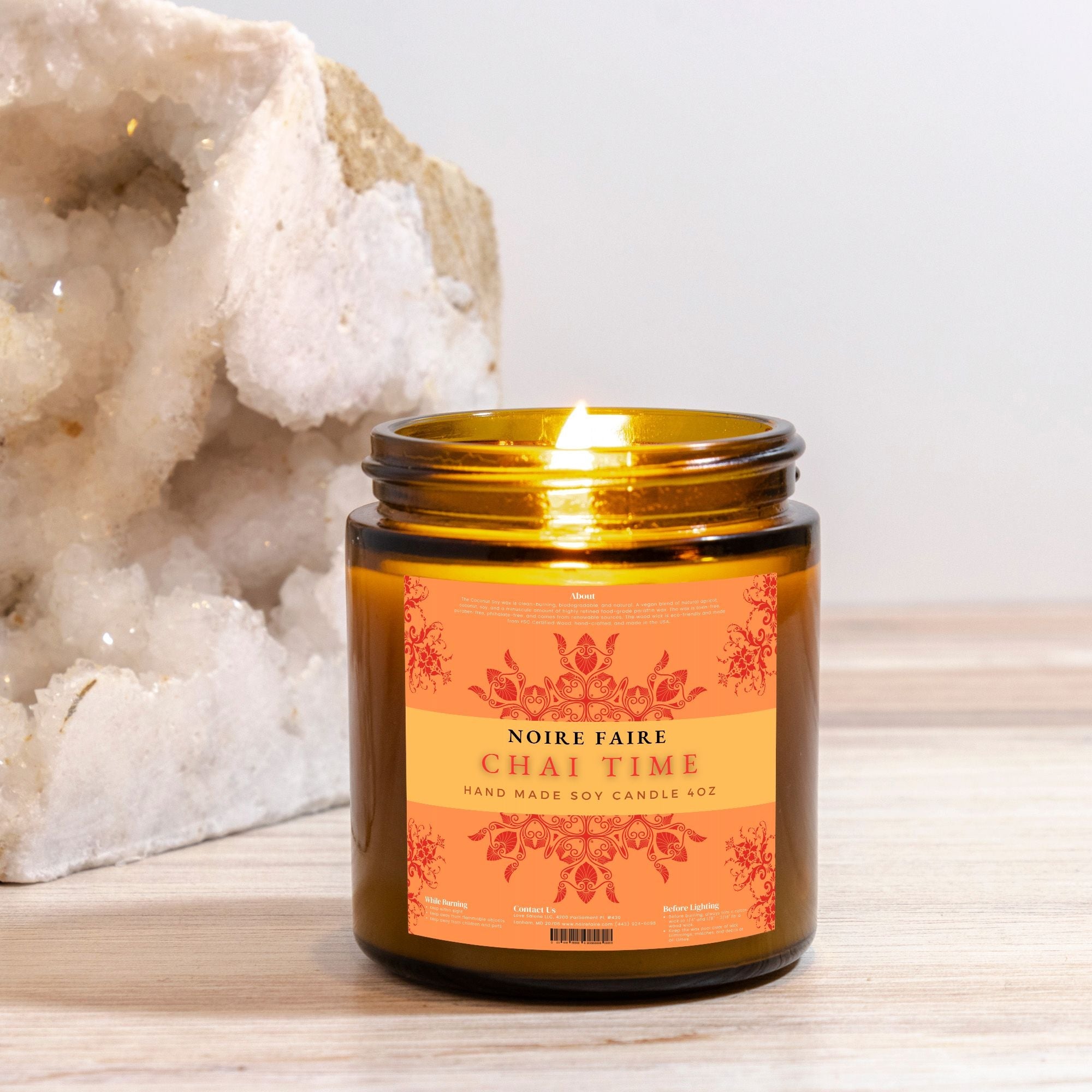 Chai Time Candle Amber Jar 4oz - Noire Faire