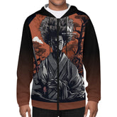 Noire Faire Afro Samurai Mens Lightweight Zipper Jumper Sweatshirt Hoodie - Noire Faire