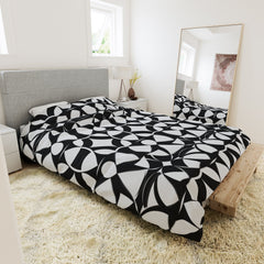 Noire Faire Geometric BW Circle Tile Duvet Cover - Noire Faire