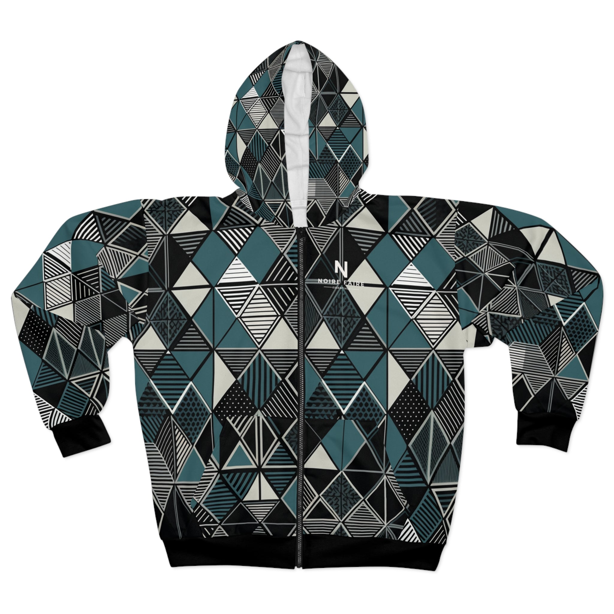 Noire Faire Geometric Zip Hoodie - Noire Faire