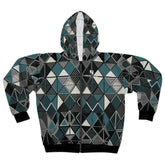 Noire Faire Geometric Zip Hoodie - Noire Faire