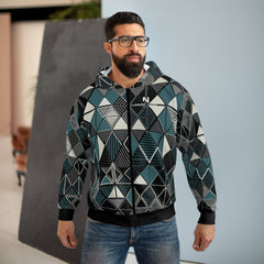 Noire Faire Geometric Zip Hoodie - Noire Faire