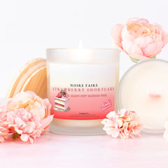 Strawberry Shortcake Candle Frosted (Pink Wick) Glass - Noire Faire