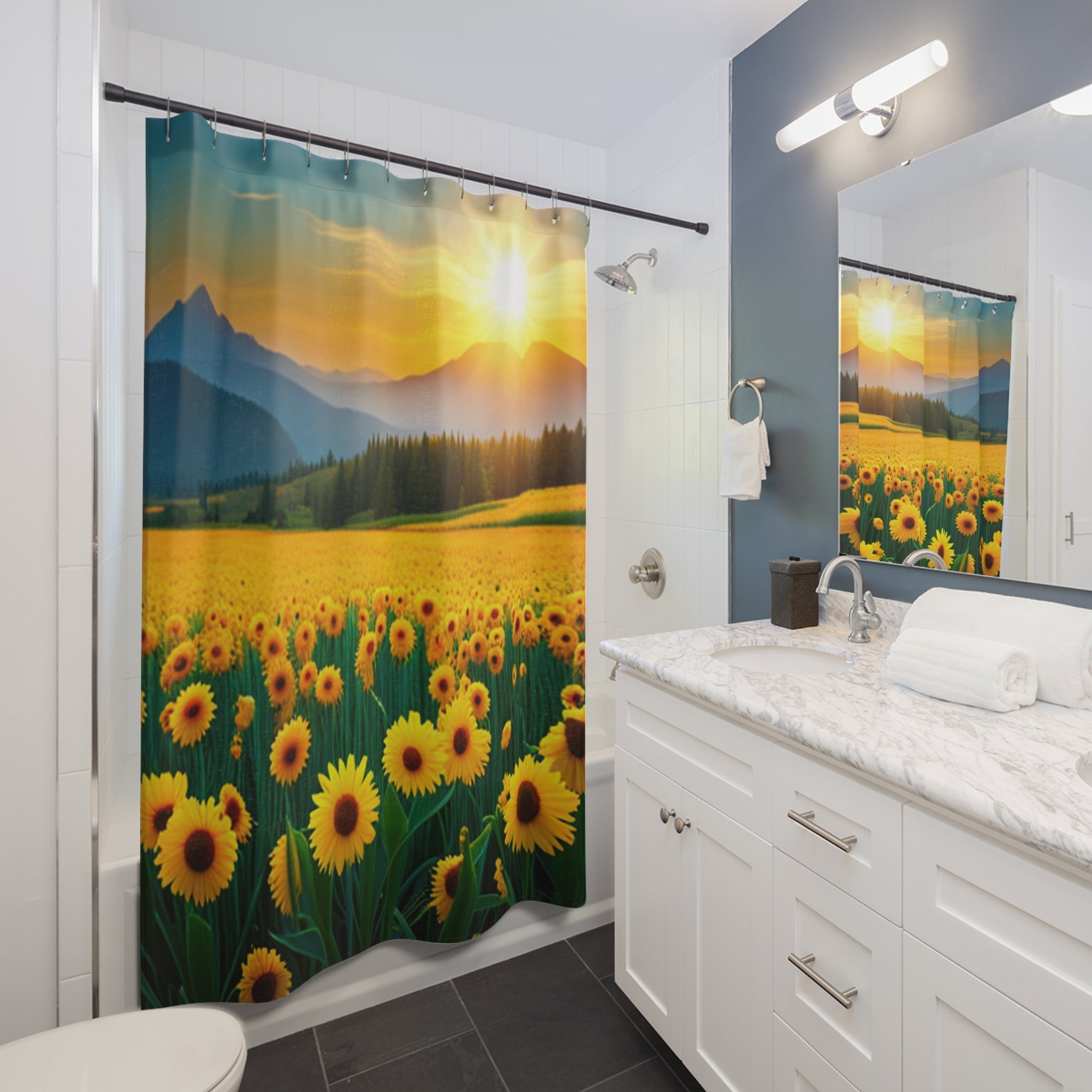 Sun Flowers Shower Curtains - Noire Faire