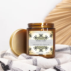 Vanilla Bloom 9oz Amber Jar Candle by Noire Faire - Noire Faire