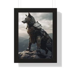 Warrior Wolf Framed Vertical Poster - Noire Faire
