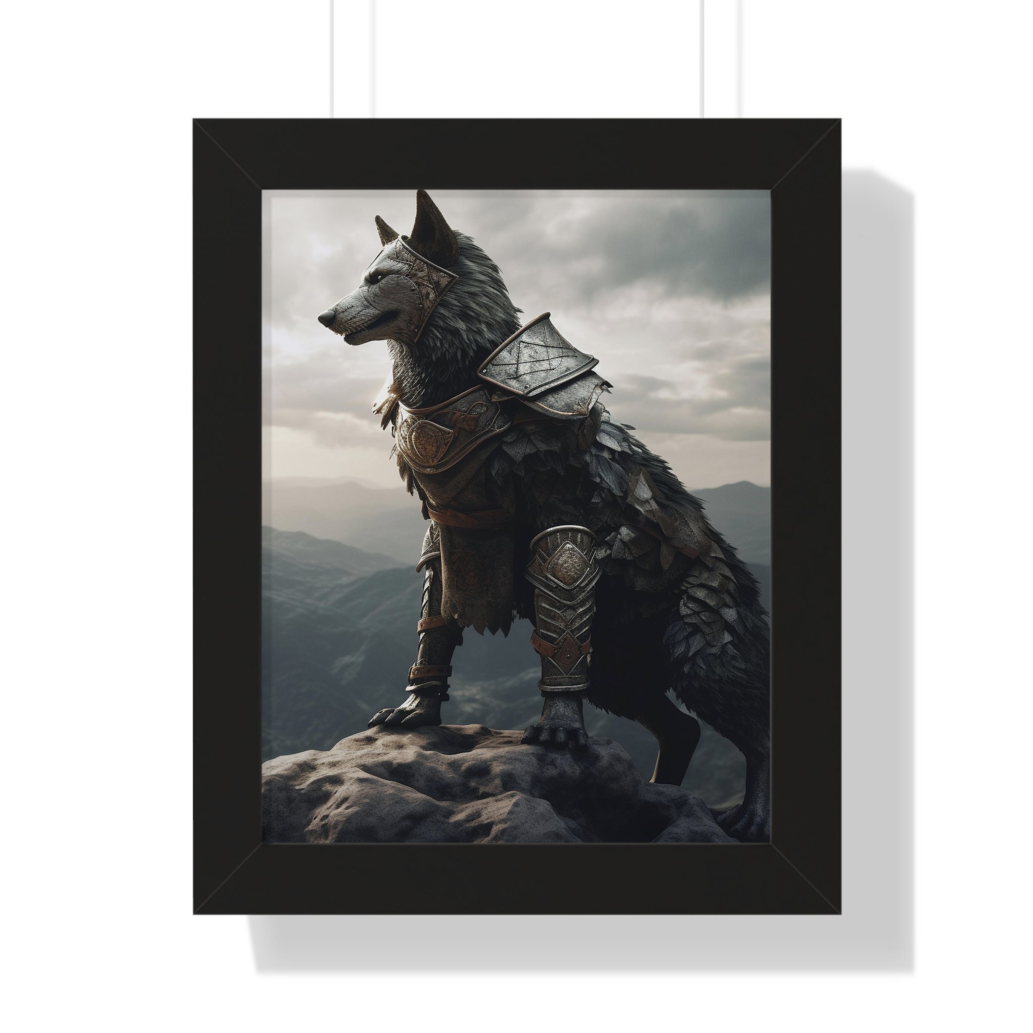 Warrior Wolf Framed Vertical Poster - Noire Faire