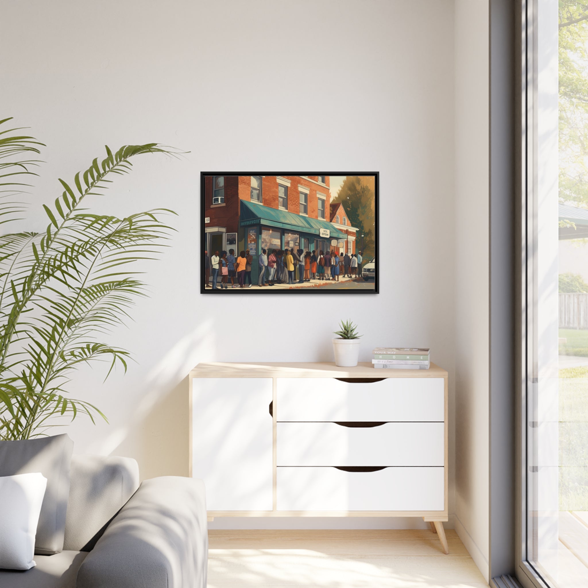 Old Town Store Front Matte Canvas, Black Frame