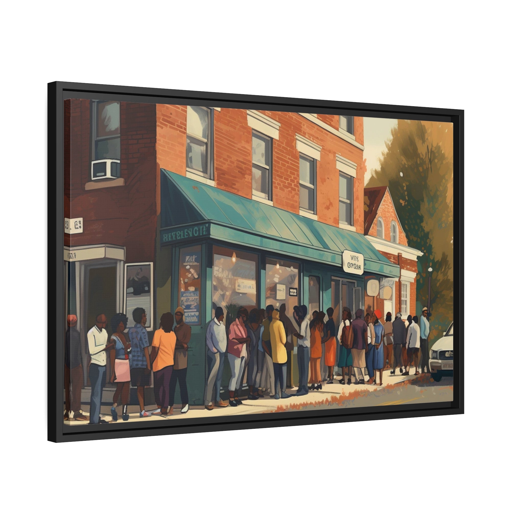 Old Town Store Front Matte Canvas, Black Frame