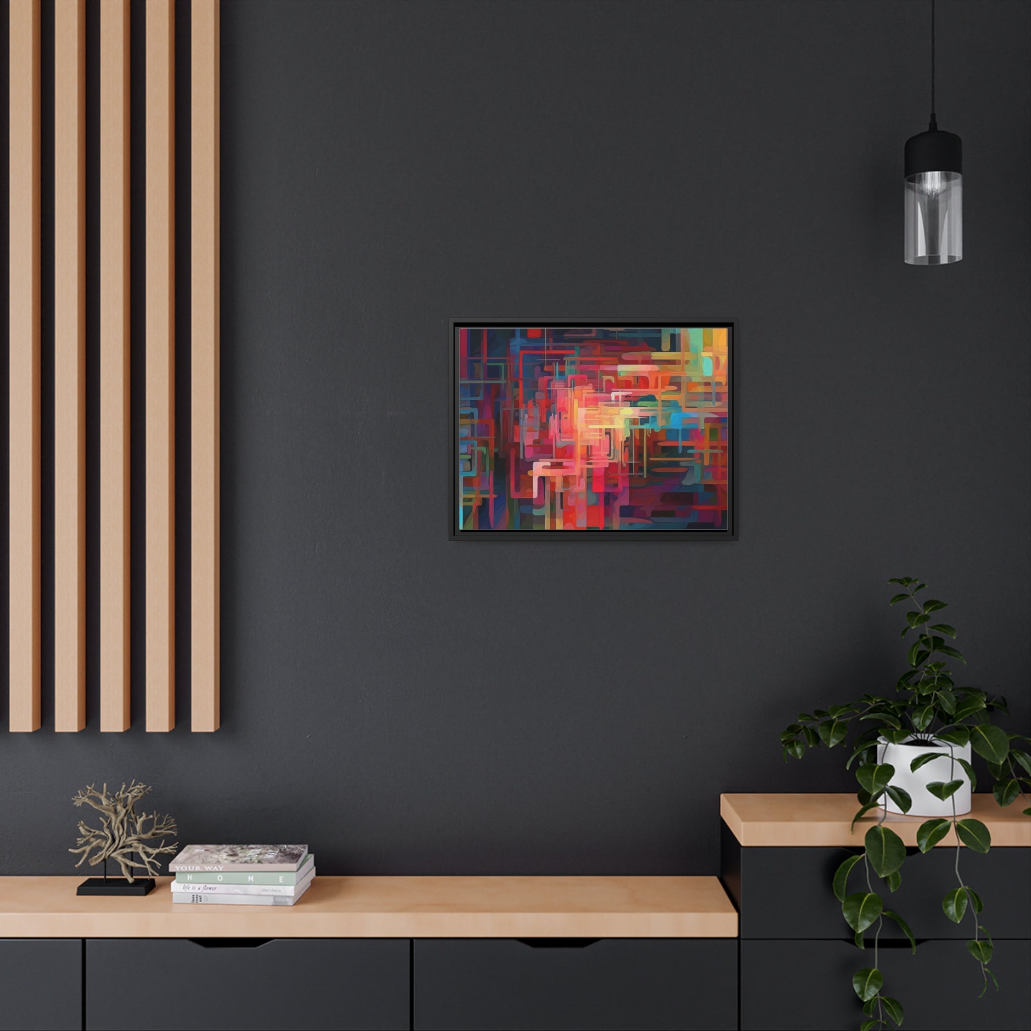 Modern Abstract III Matte Canvas, Black Frame