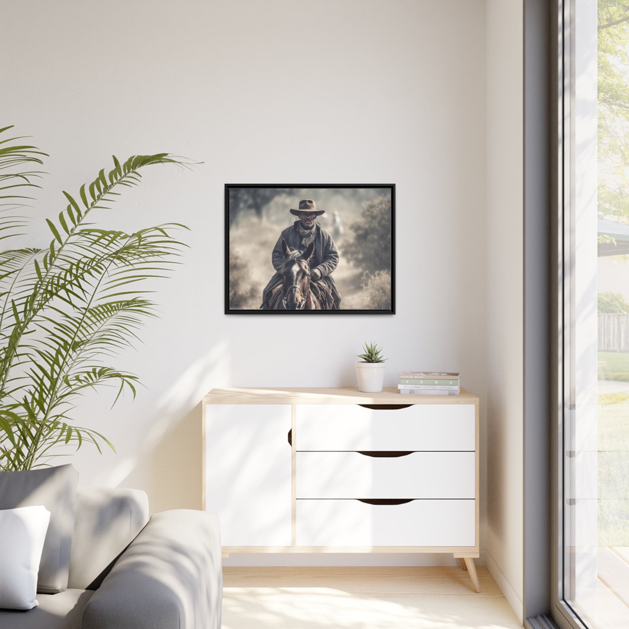Cowboy II Matte Canvas, Black Frame