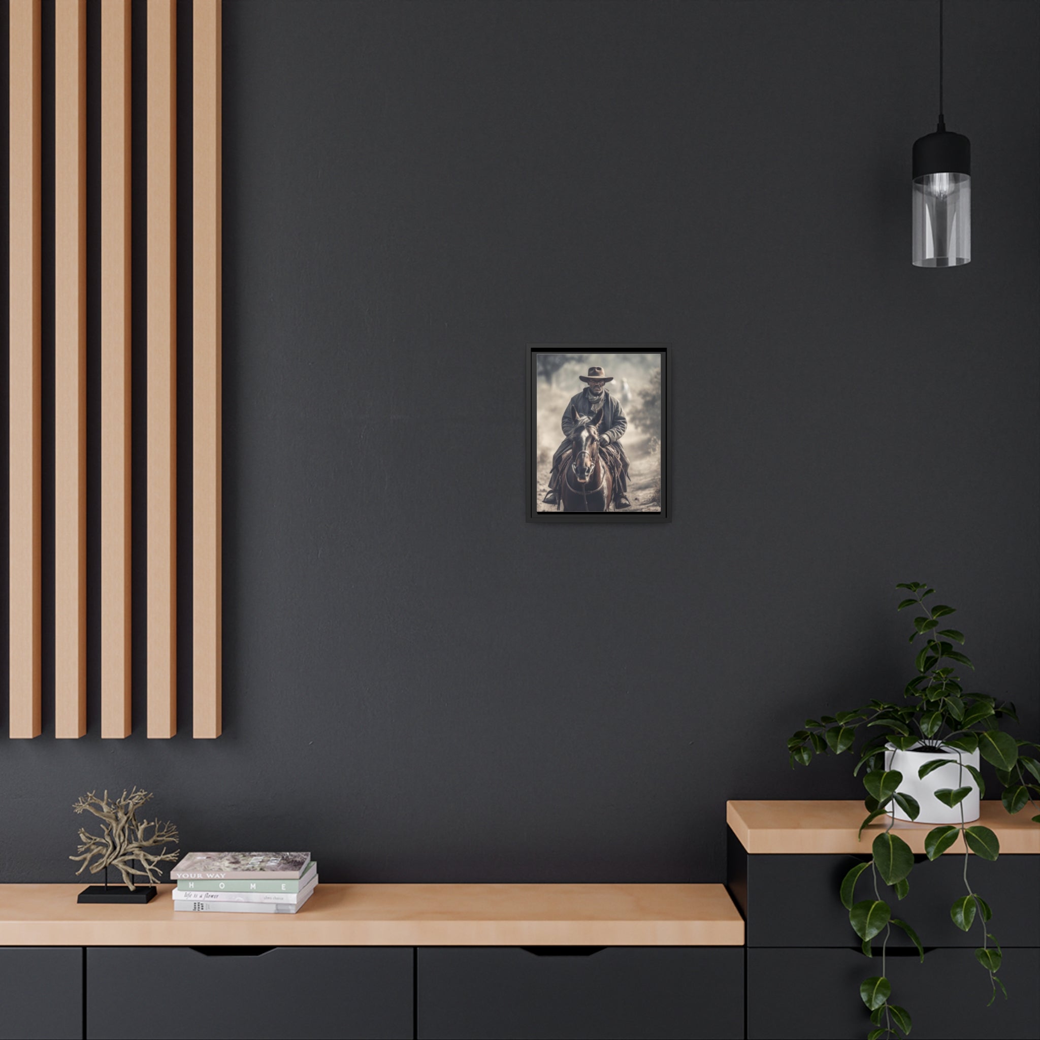 Cowboy II Matte Canvas, Black Frame