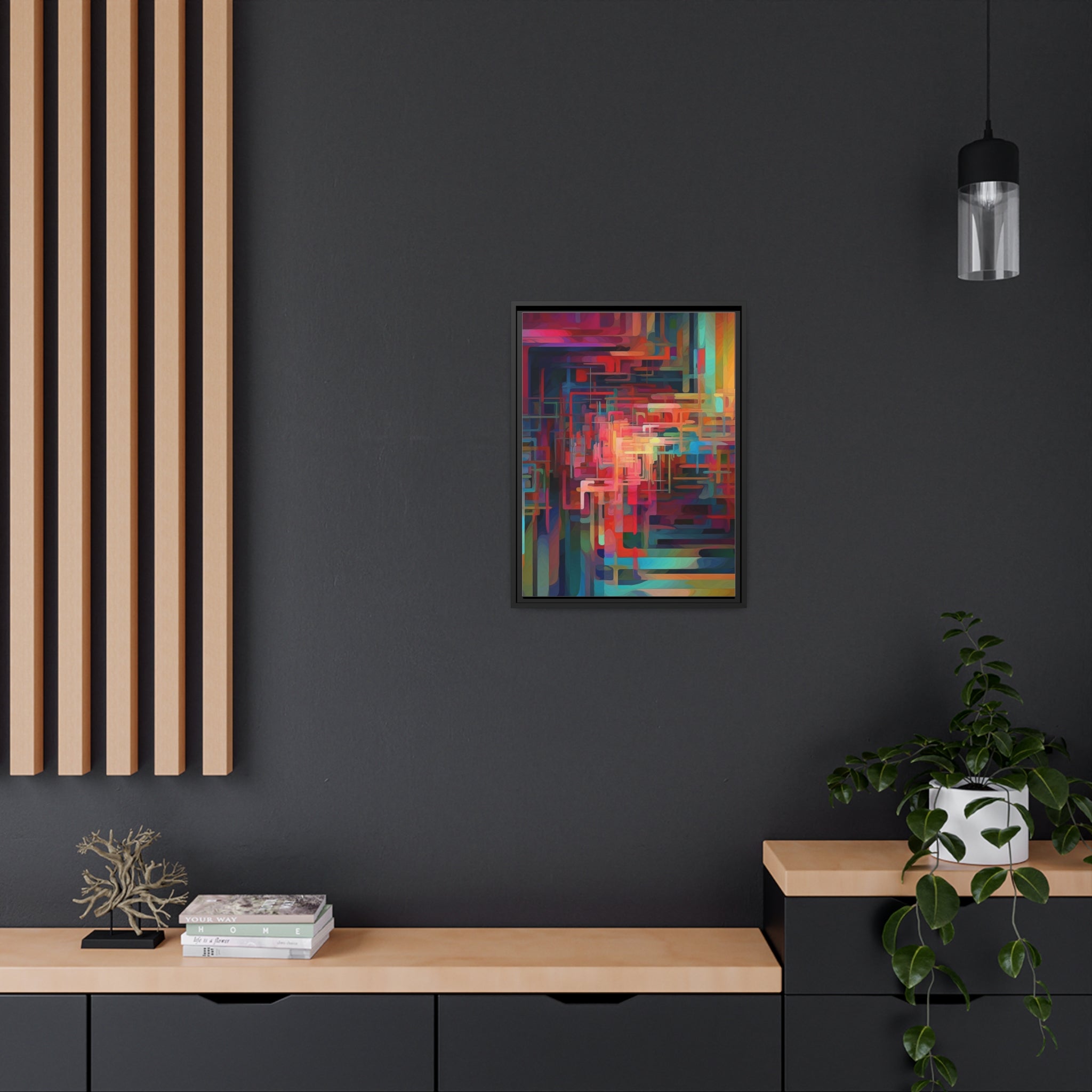 Modern Abstract III Matte Canvas, Black Frame