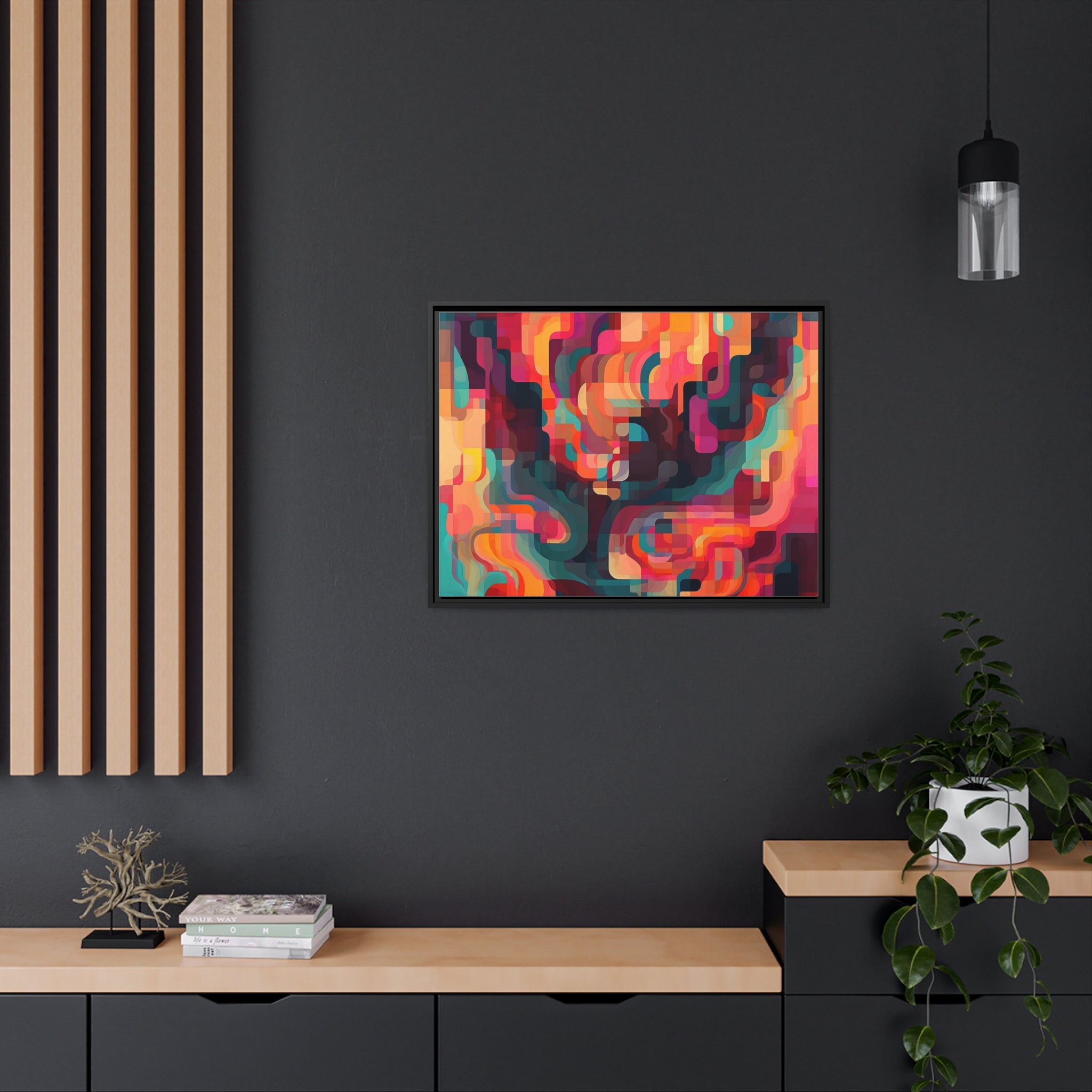 Modern Abstract I Matte Canvas, Black Frame