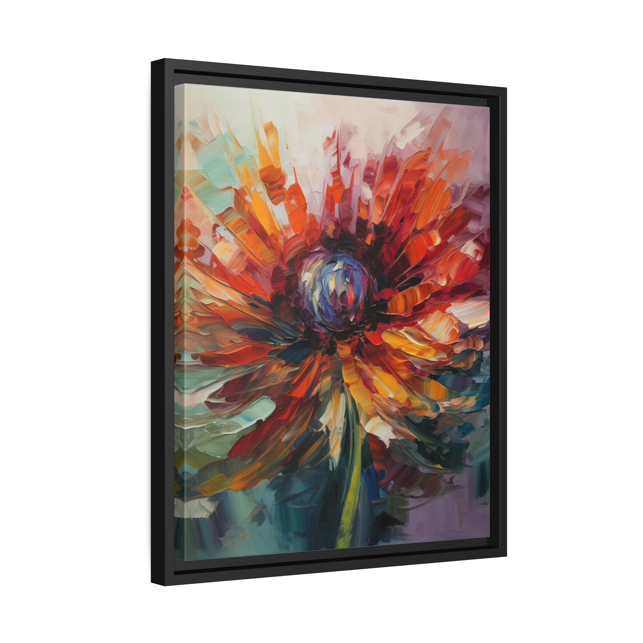 Modern Flora Matte Canvas, Black Frame