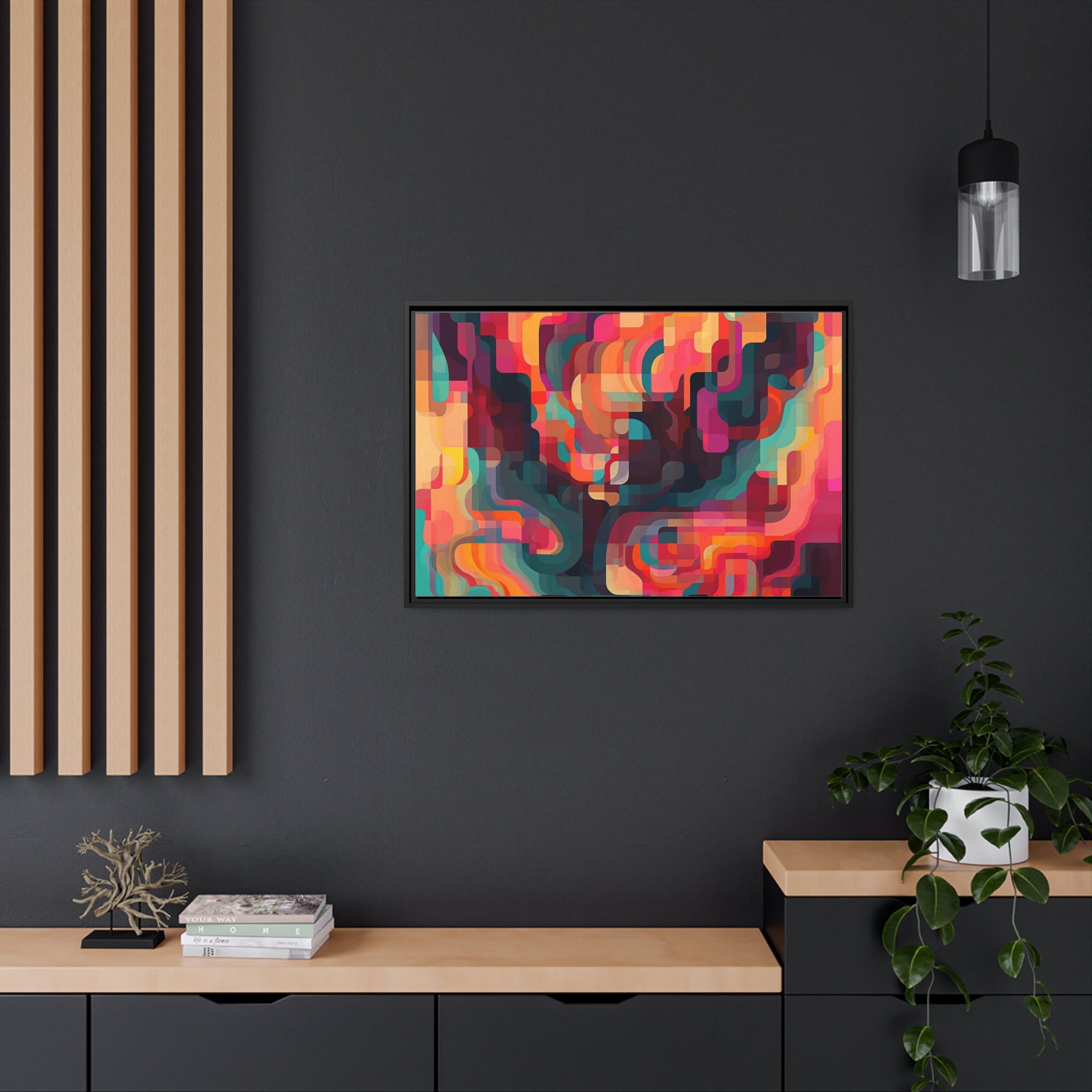 Modern Abstract I Matte Canvas, Black Frame