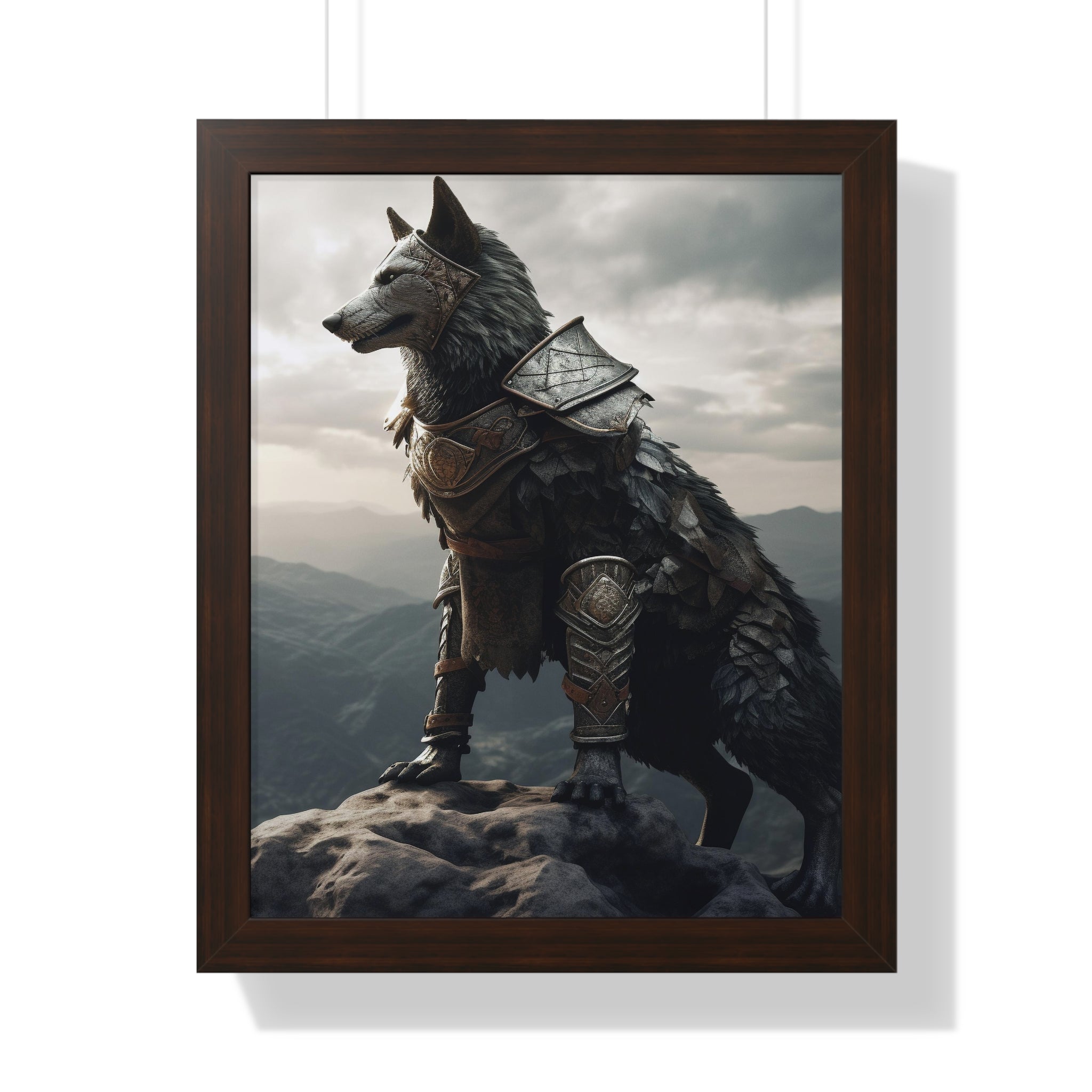 Warrior Wolf Framed Vertical Poster - Noire Faire