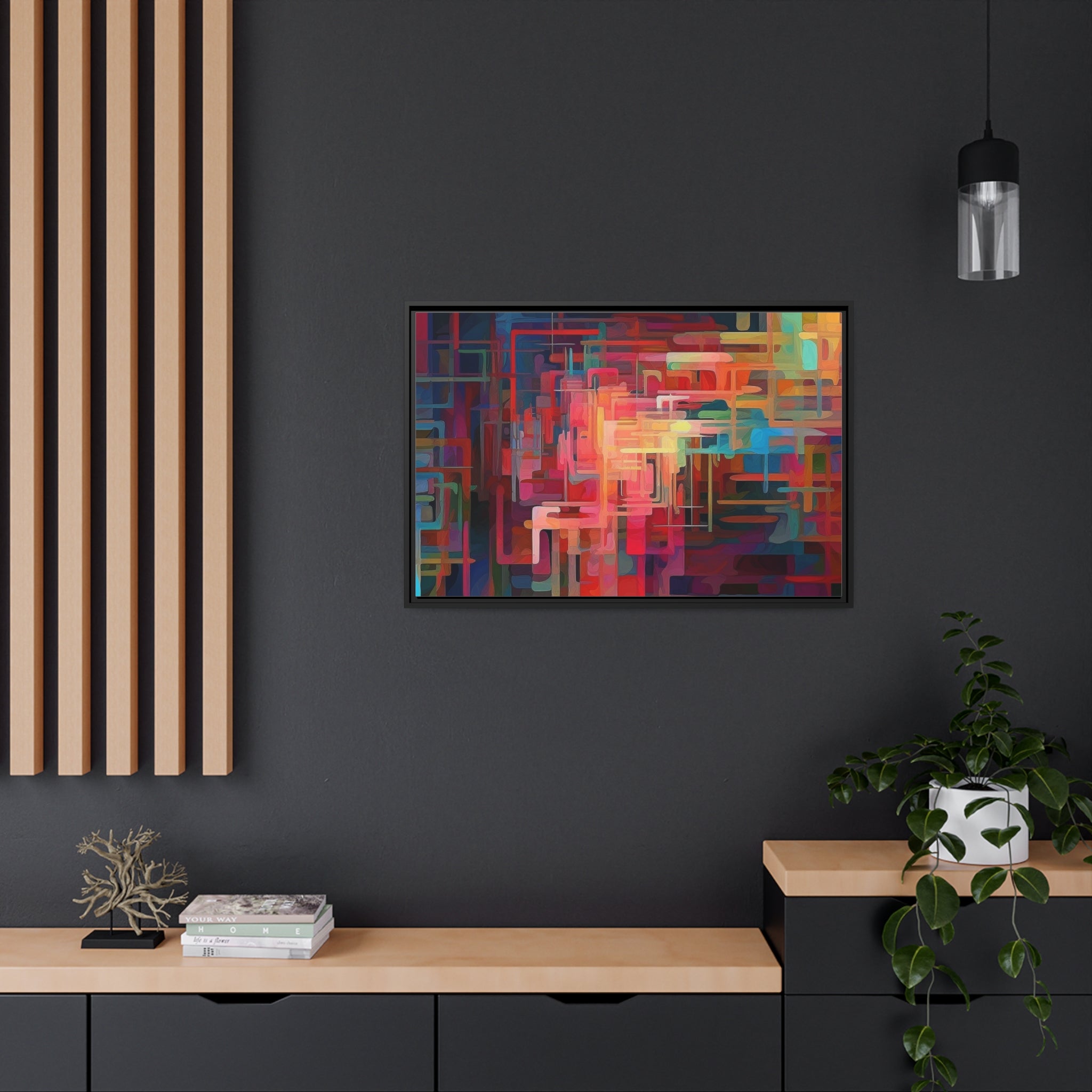 Modern Abstract III Matte Canvas, Black Frame
