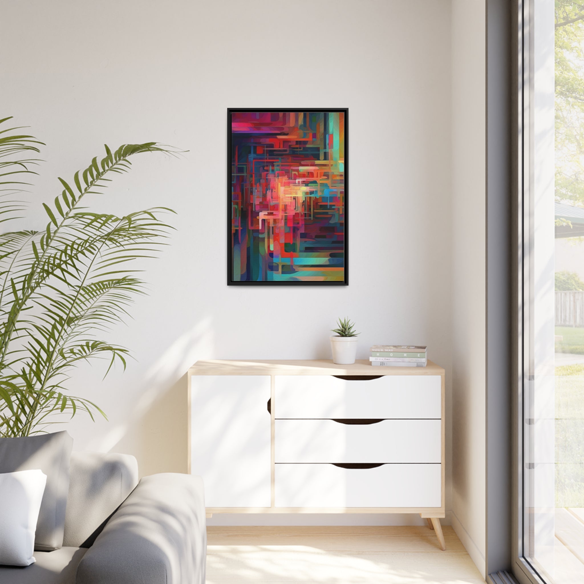 Modern Abstract III Matte Canvas, Black Frame