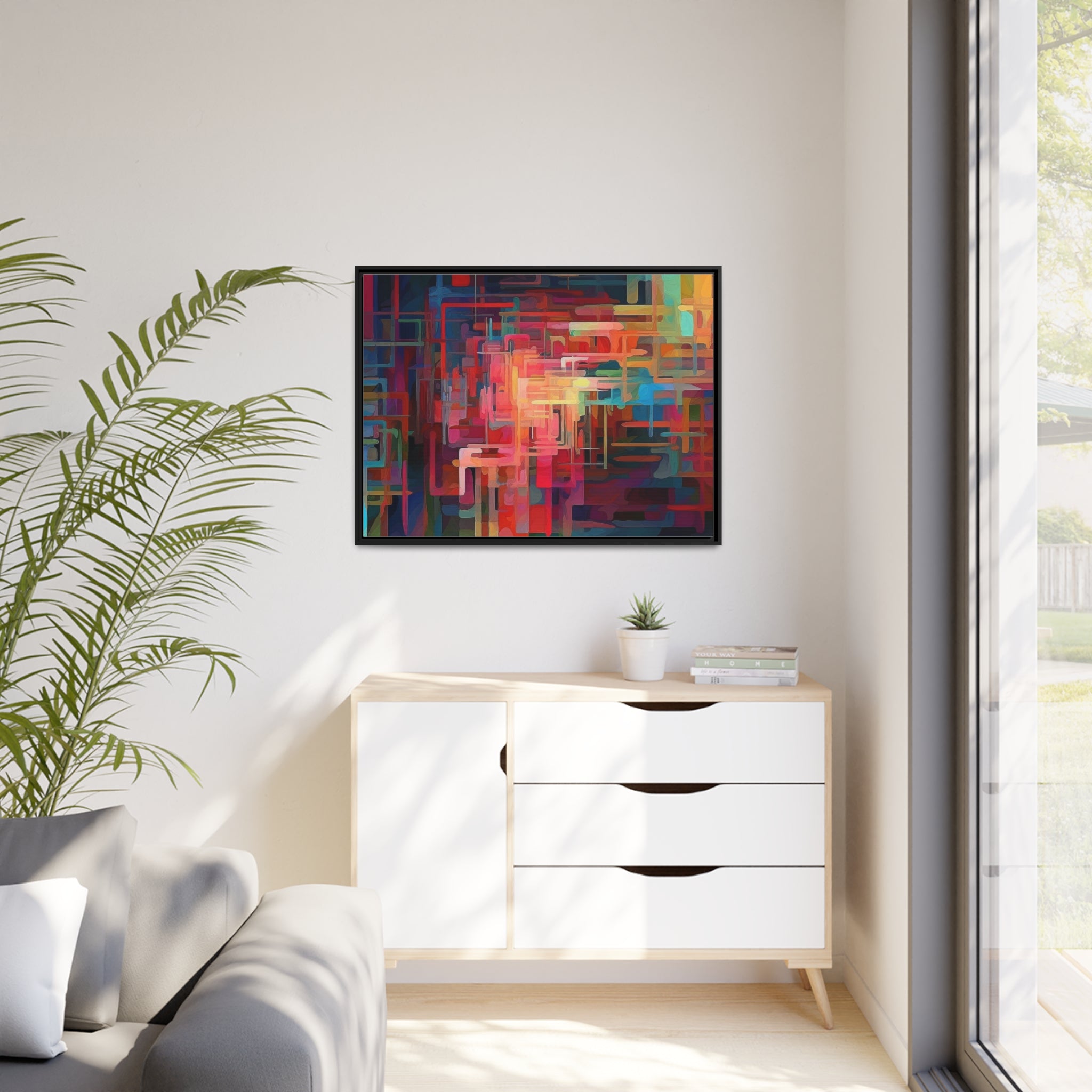 Modern Abstract III Matte Canvas, Black Frame