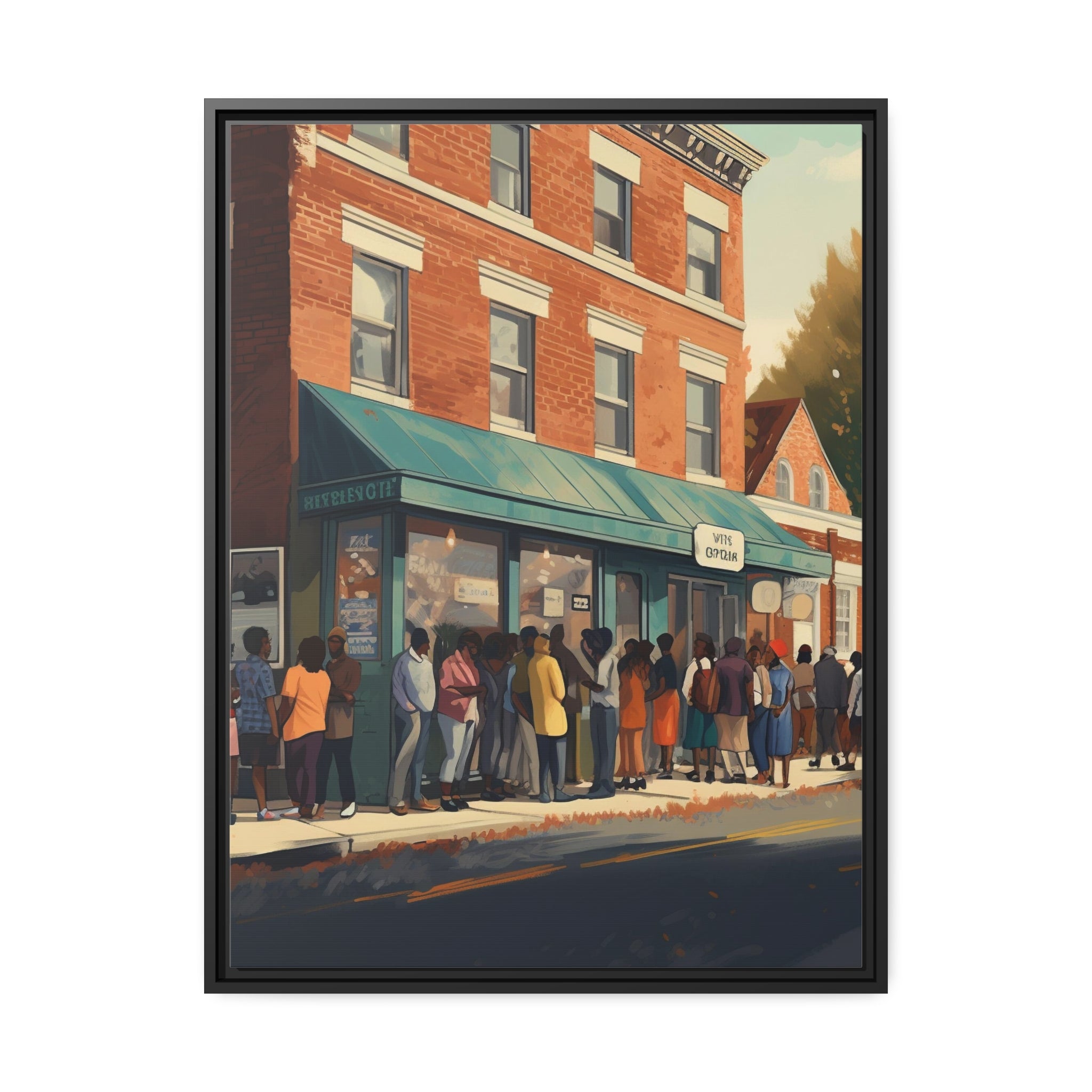 Old Town Store Front Matte Canvas, Black Frame