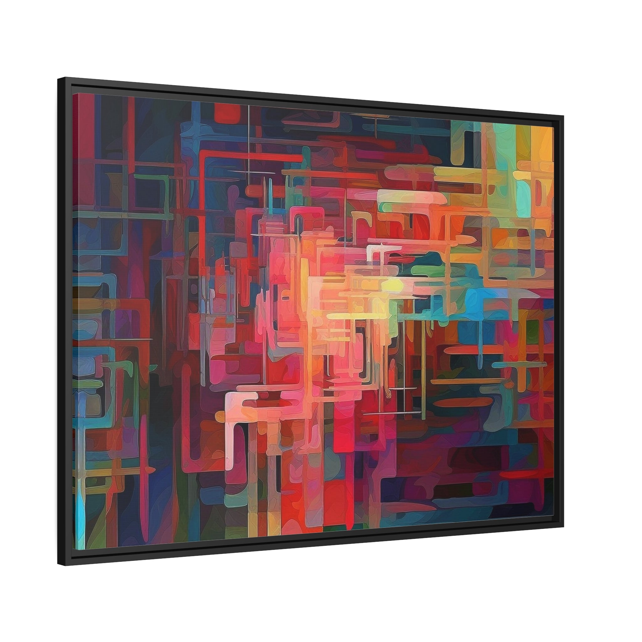 Modern Abstract III Matte Canvas, Black Frame