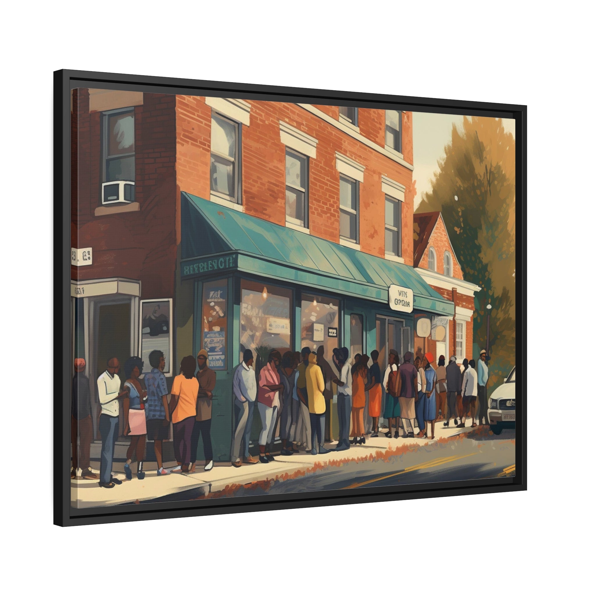 Old Town Store Front Matte Canvas, Black Frame
