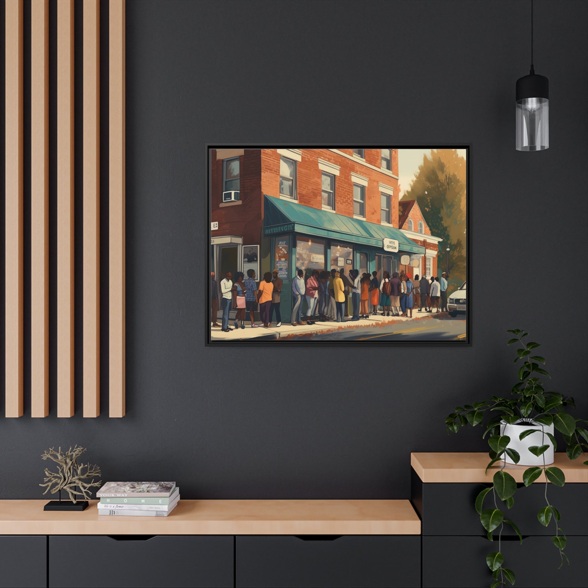 Old Town Store Front Matte Canvas, Black Frame