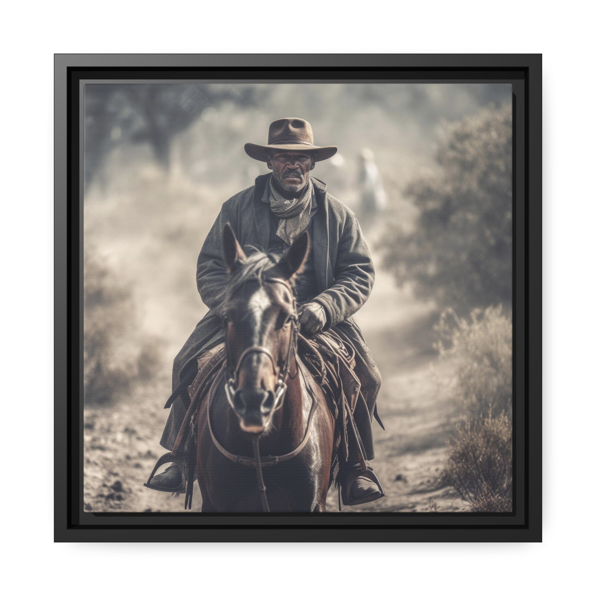 Cowboy II Matte Canvas, Black Frame