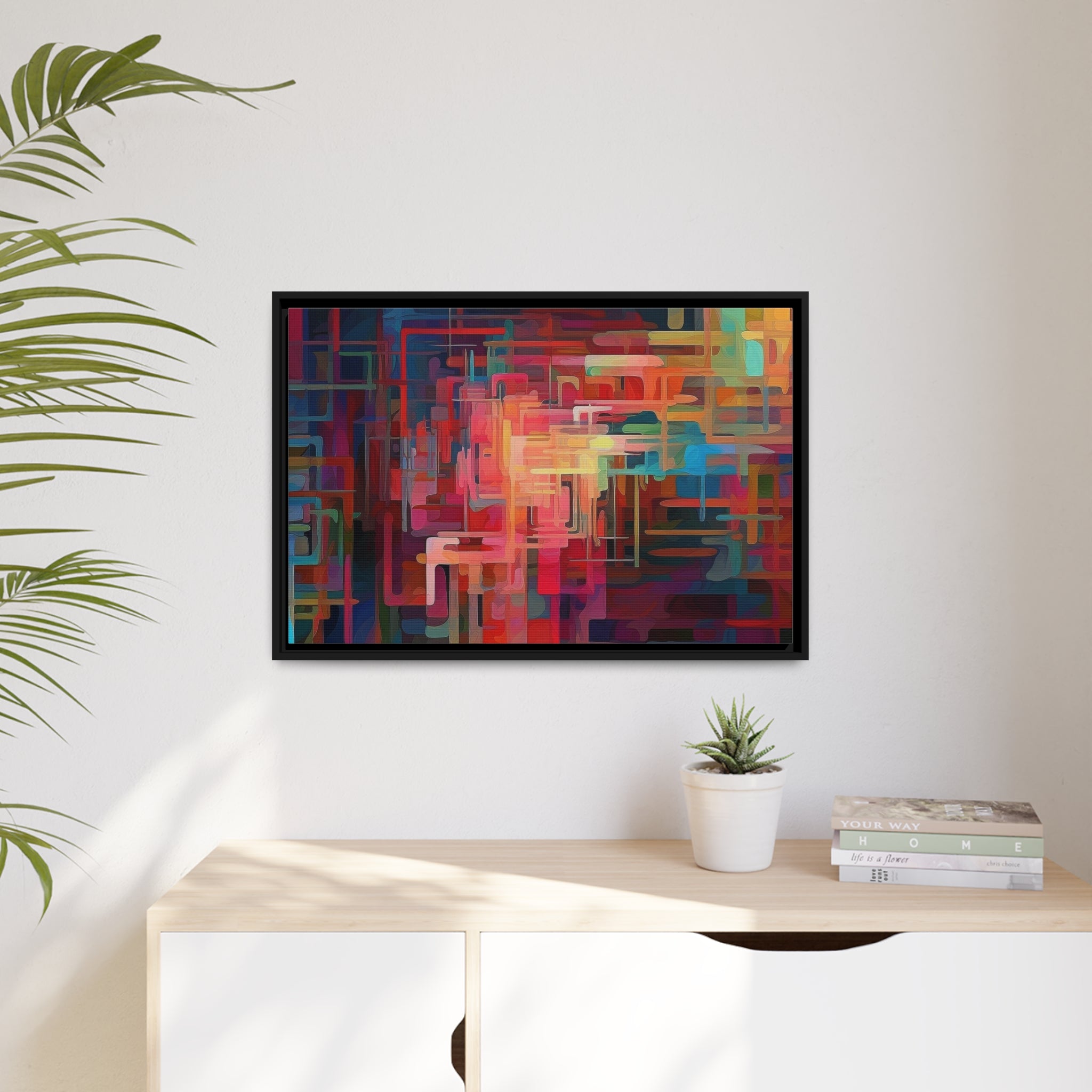 Modern Abstract III Matte Canvas, Black Frame