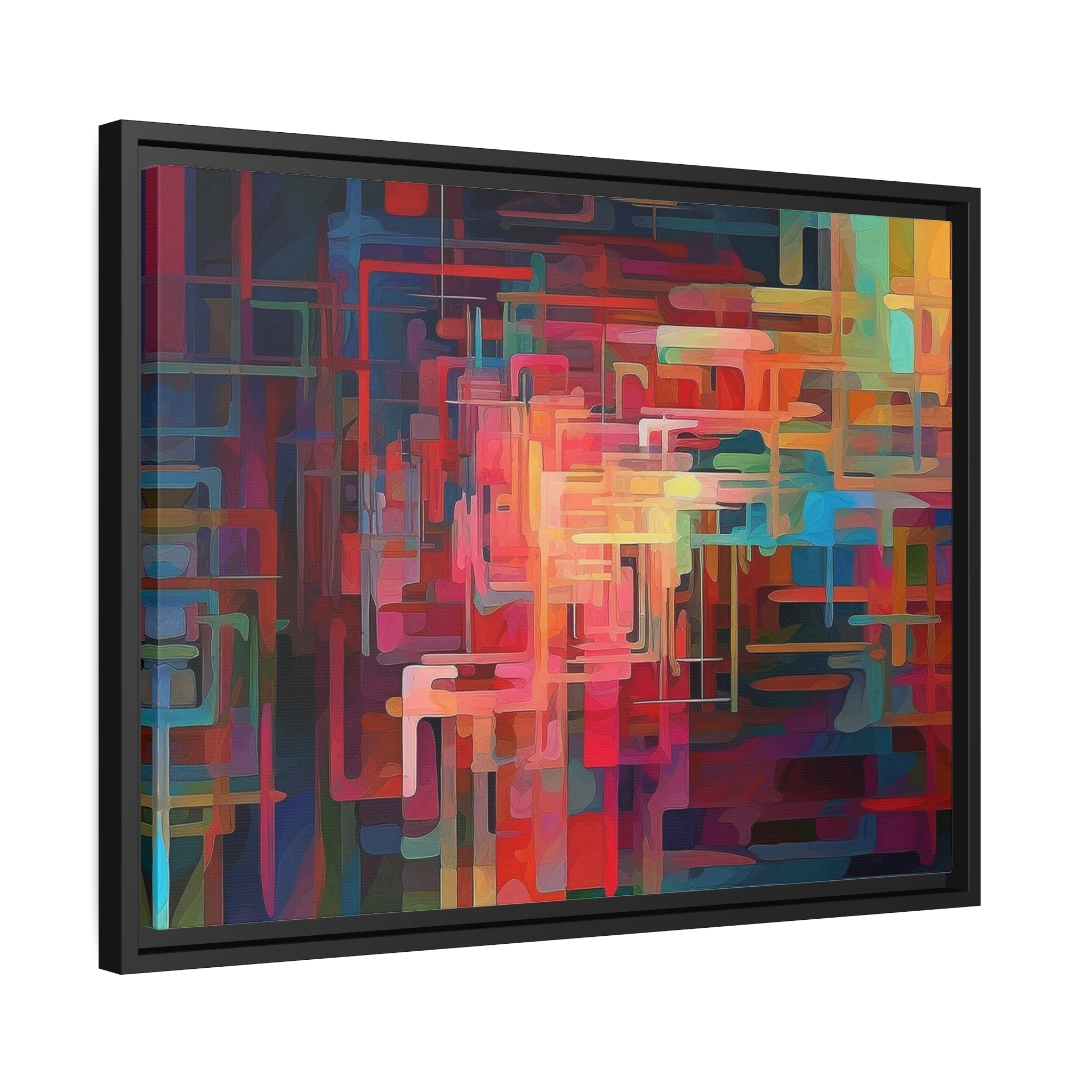 Modern Abstract III Matte Canvas, Black Frame