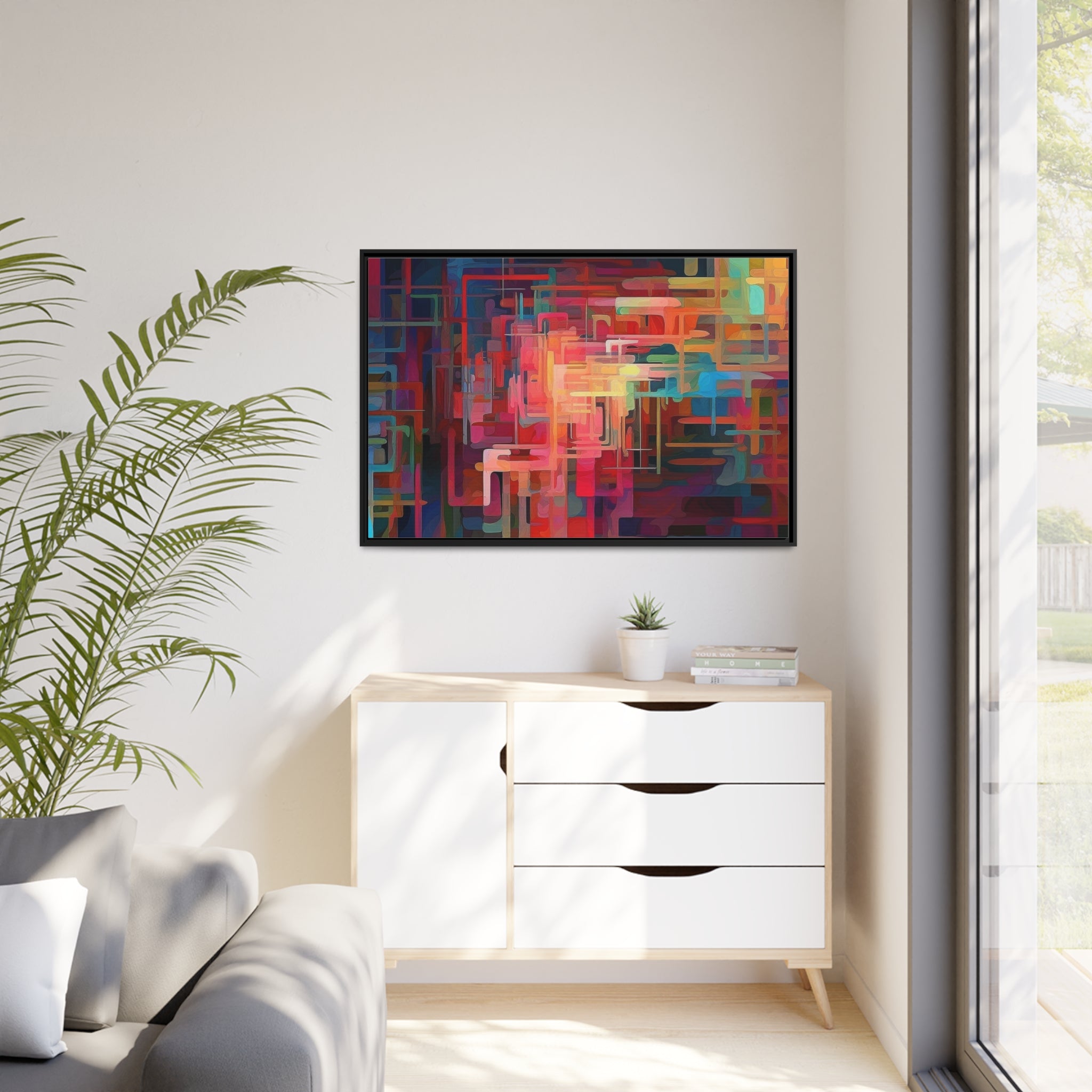 Modern Abstract III Matte Canvas, Black Frame