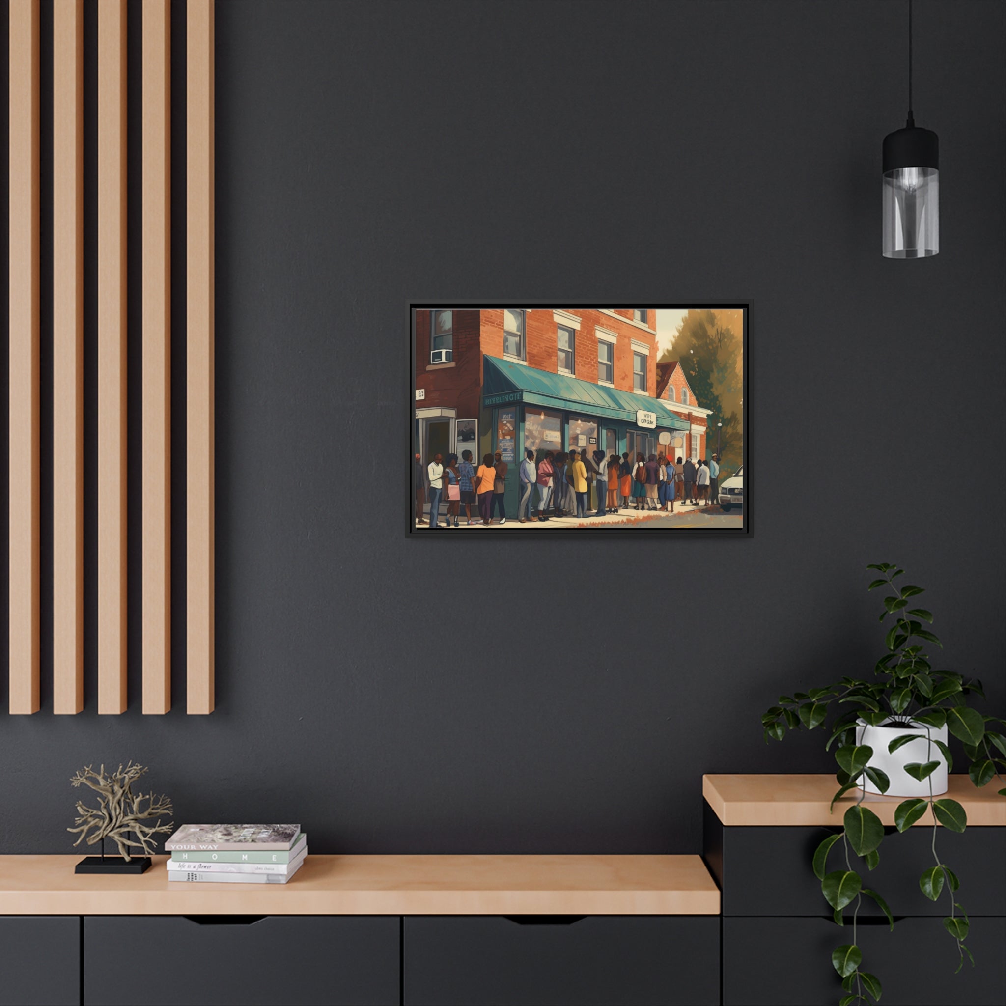 Old Town Store Front Matte Canvas, Black Frame