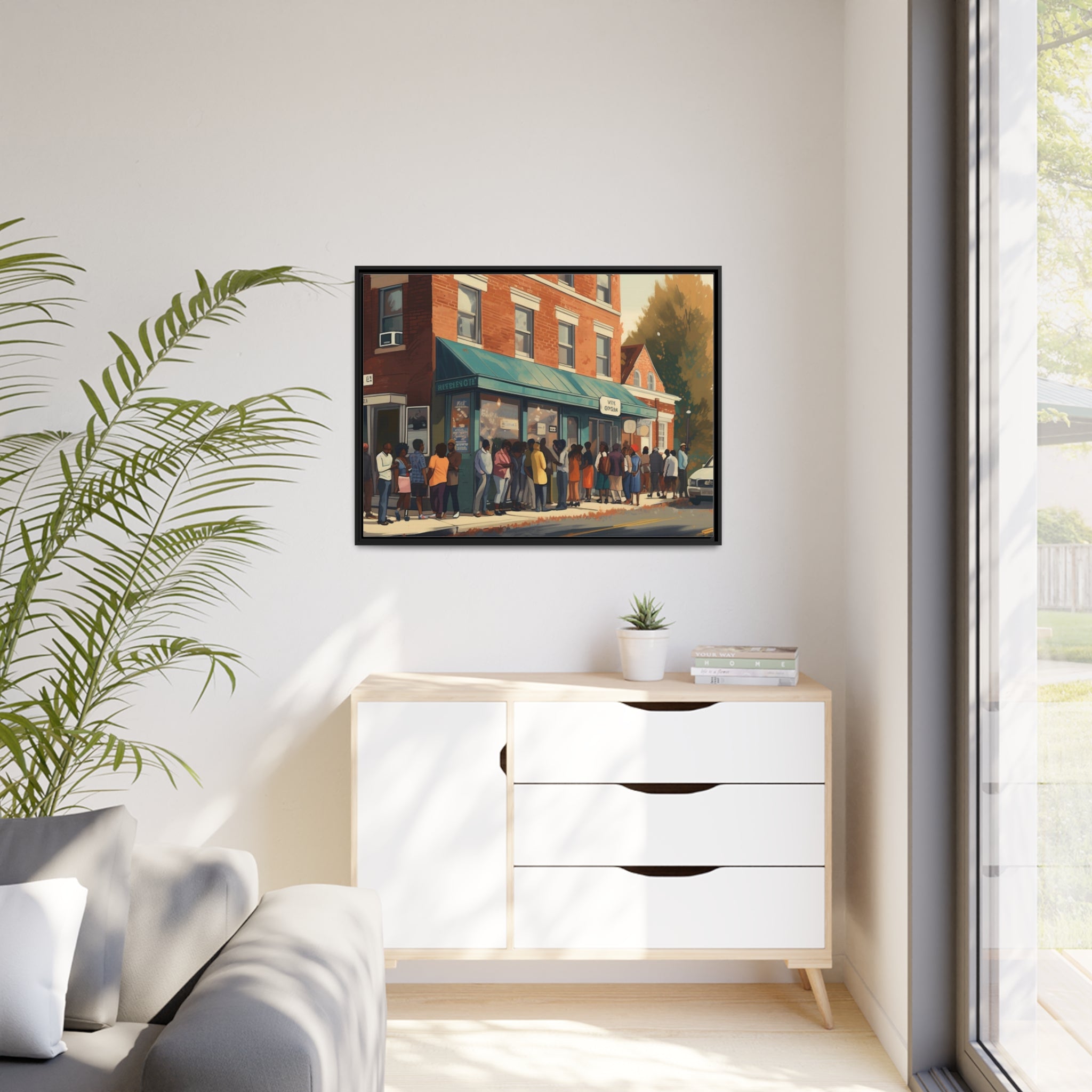 Old Town Store Front Matte Canvas, Black Frame