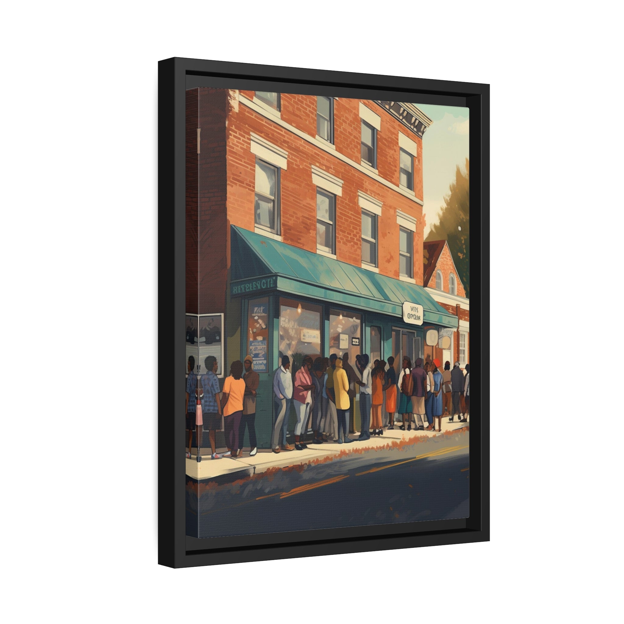 Old Town Store Front Matte Canvas, Black Frame