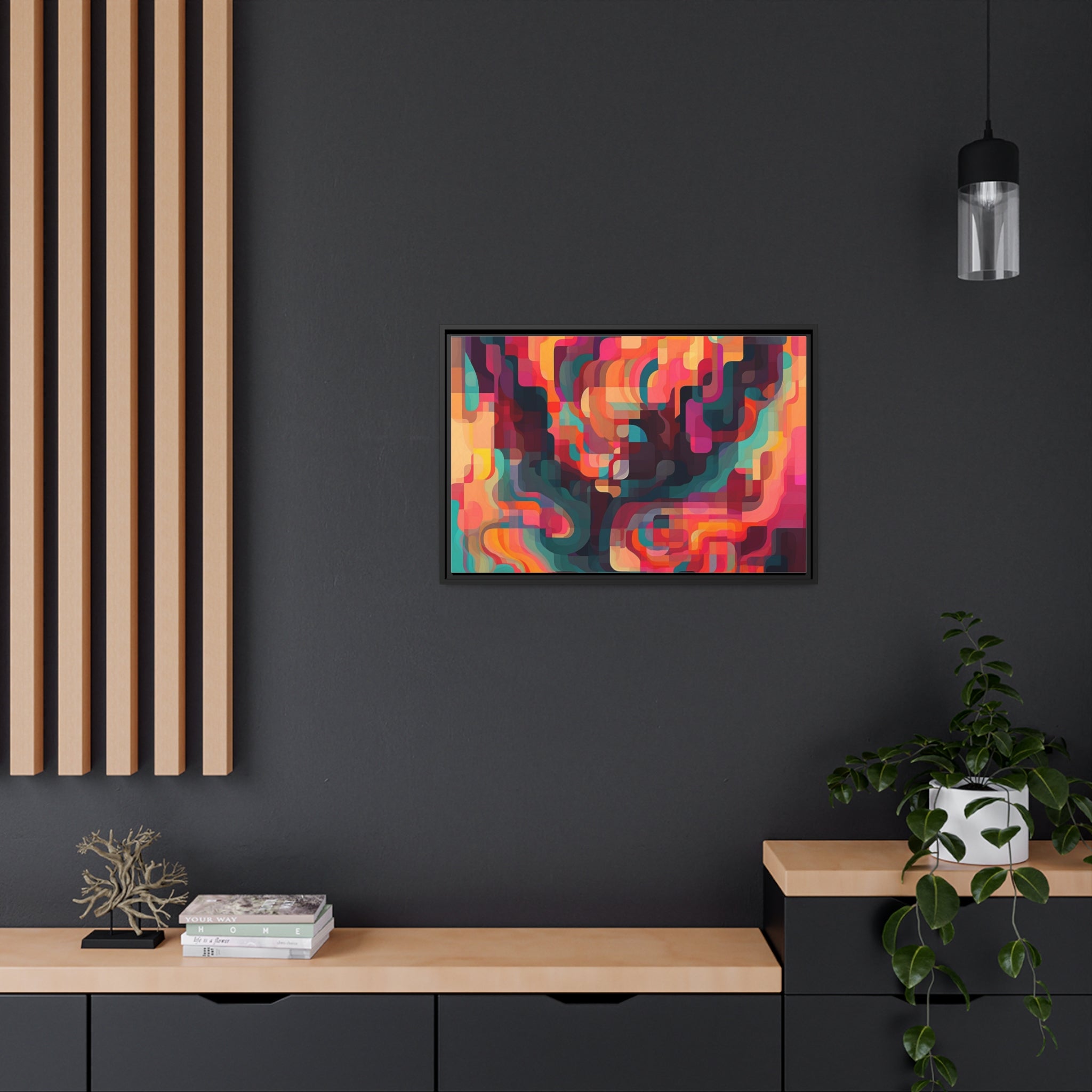 Modern Abstract I Matte Canvas, Black Frame
