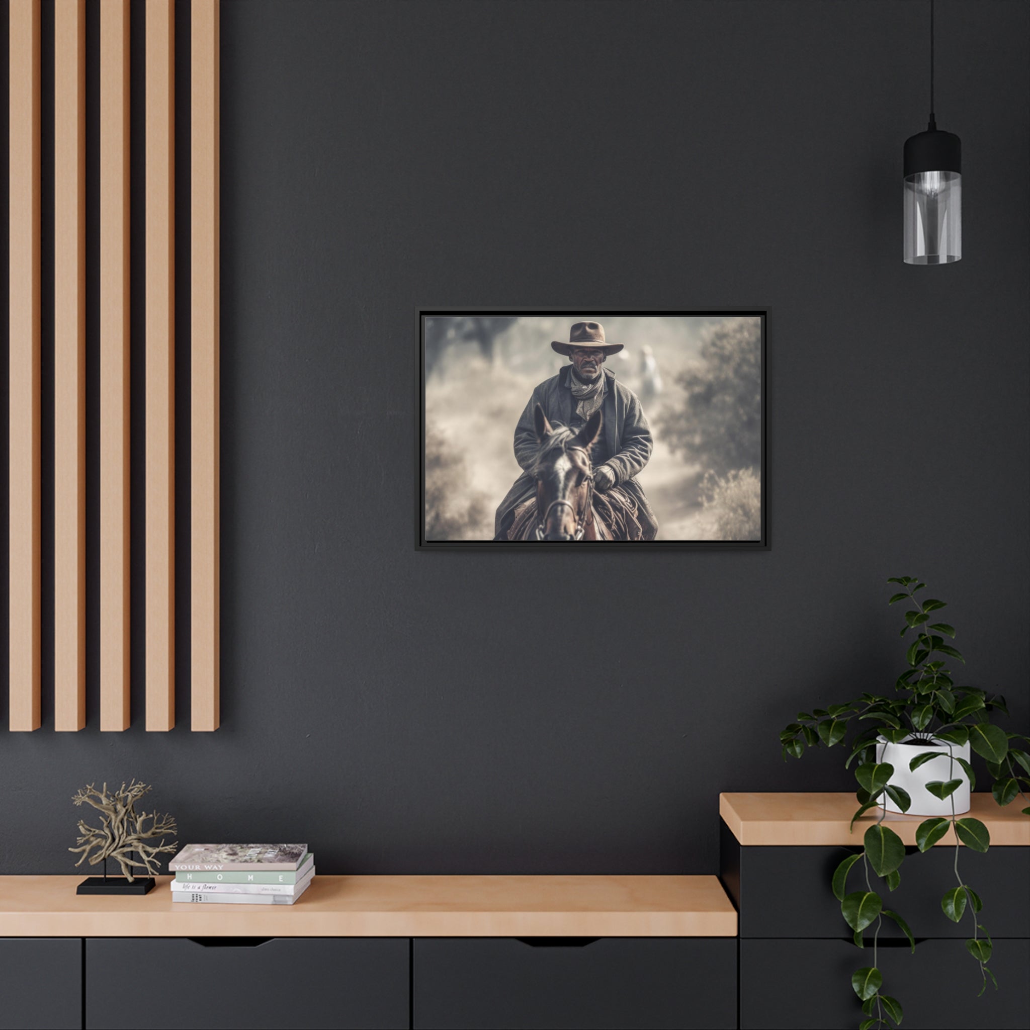 Cowboy II Matte Canvas, Black Frame