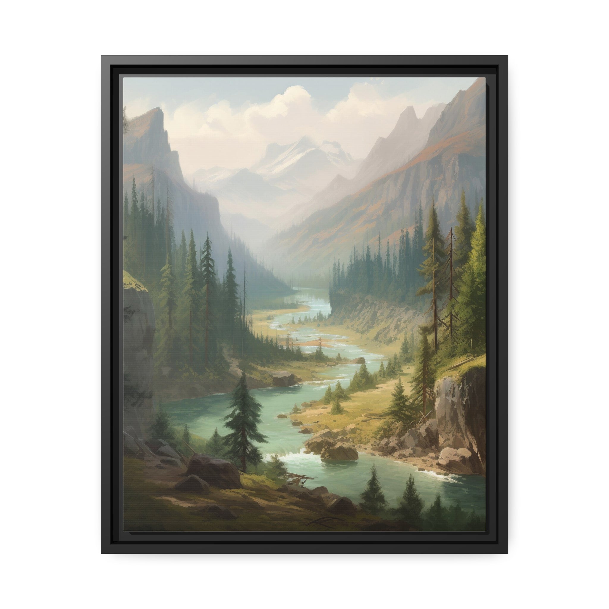 Forest I Matte Canvas, Black Frame